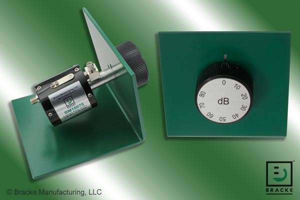 50 Ohm SMA female rotary RF attenuator, 18 GHz, 0 to 80 dB in 10 dB steps, single stage bench mount configuration